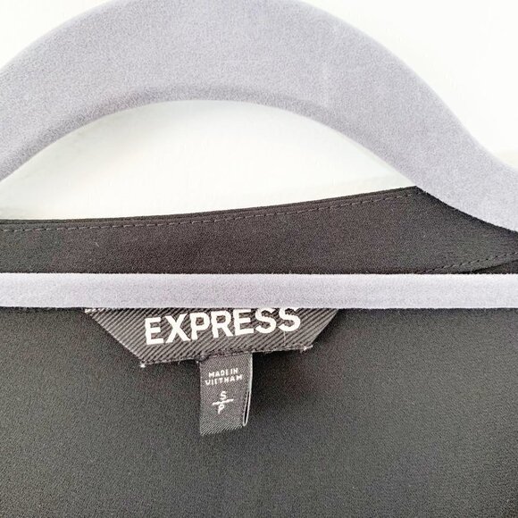 Express black lace detail long sleeve lightweight flowy blouse top shirt - Small - Picture 5 of 9